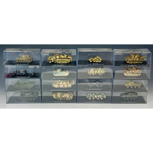 158 - DEAGOSTINI, COMBAT TANKS COLLECTION, WITH 6 FOLDERS OF RELATED MAGAZINES. 94 MODELS