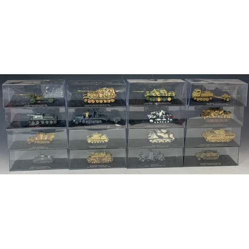 158 - DEAGOSTINI, COMBAT TANKS COLLECTION, WITH 6 FOLDERS OF RELATED MAGAZINES. 94 MODELS