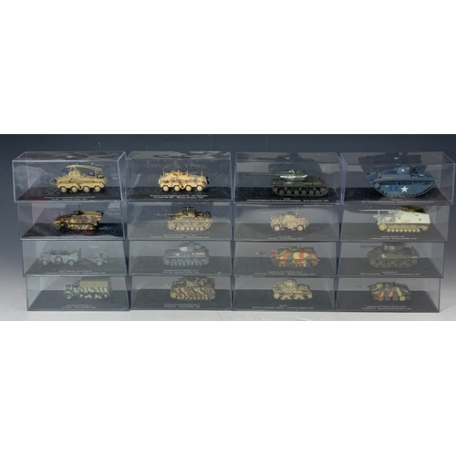 158 - DEAGOSTINI, COMBAT TANKS COLLECTION, WITH 6 FOLDERS OF RELATED MAGAZINES. 94 MODELS