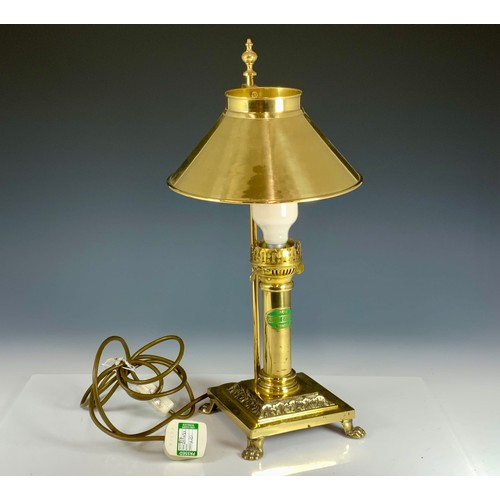 307 - REPRO VSOE ORIENT EXPRESS BRASS TABLE LAMP, APPROX 50 CM TALL