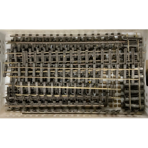 481 - 3 TRAYS OF MAINLY PECO & LGB G SCALE MODEL RAILWAY TRACK, MAINLY SHORTER LENGTHS, SOME EX LAYOUT