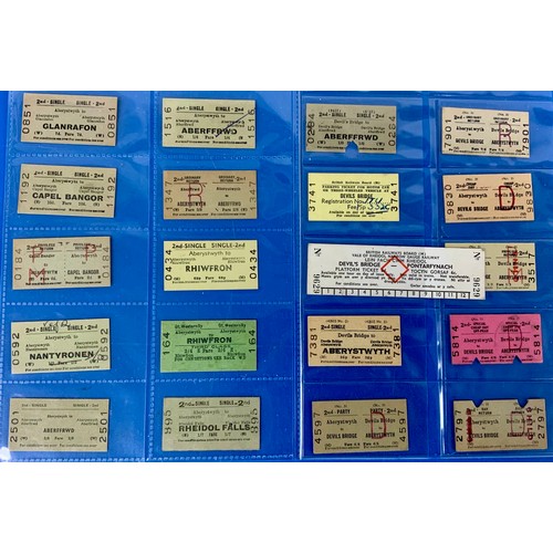 265 - RAILWAY TICKETS A GOOD COLLECTION BASED ON THE ABERYSTWYTH & WELSH COAST RAILWAY, APPROX 125, THE CA... 