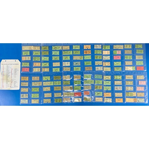 265 - RAILWAY TICKETS A GOOD COLLECTION BASED ON THE ABERYSTWYTH & WELSH COAST RAILWAY, APPROX 125, THE CA... 