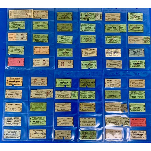 265 - RAILWAY TICKETS A GOOD COLLECTION BASED ON THE ABERYSTWYTH & WELSH COAST RAILWAY, APPROX 125, THE CA... 