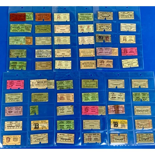 264 - RAILWAY TICKETS, BASED ON THE NEWPORT ABERGAVENNY & HEREFORD RAILWAY. APPROX 120 TICKETS, INC: LNER ... 