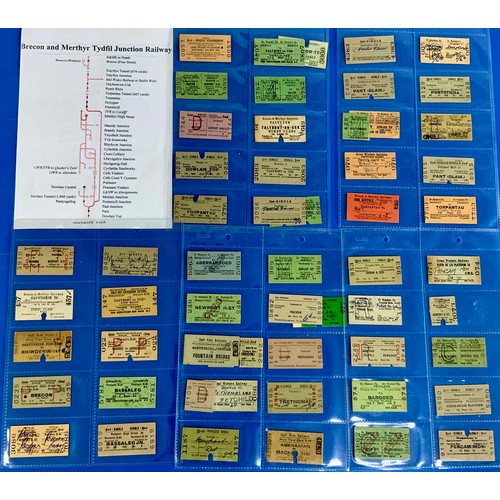 262 - RAILWAY TICKETS RELATING TO THE MID WALES RAILWAY, 80 TICKETS & 5 MIDLAND RAILWAY SOLDIERS SAILORS A... 