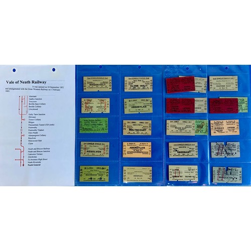 260 - RAILWAY TICKETS : A COLLECTION  BASED ON THE NEATH & BRECON RAILWAY, APPROX 50 TICKETS INC SEVEN SIS... 