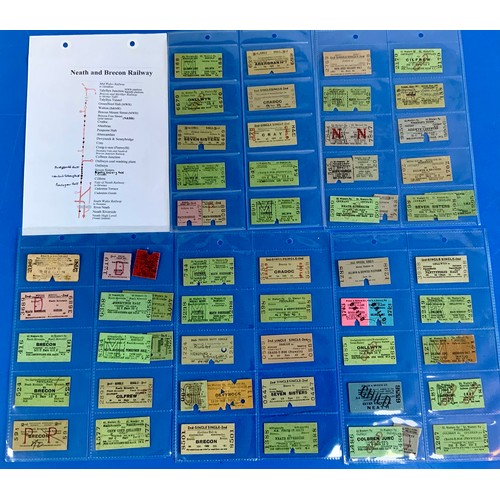 260 - RAILWAY TICKETS : A COLLECTION  BASED ON THE NEATH & BRECON RAILWAY, APPROX 50 TICKETS INC SEVEN SIS... 