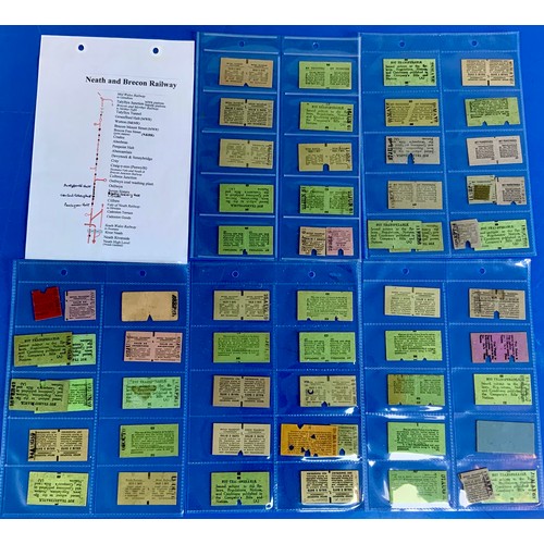 260 - RAILWAY TICKETS : A COLLECTION  BASED ON THE NEATH & BRECON RAILWAY, APPROX 50 TICKETS INC SEVEN SIS... 