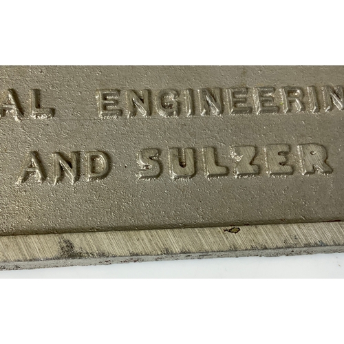 200 - RAILWAY WORKS PLATE, BRITISH RAILWAYS DERBY BUILT 1962 POWER EQUIPMENT BY BRUSH ELECTRICAL ENGINEERI... 