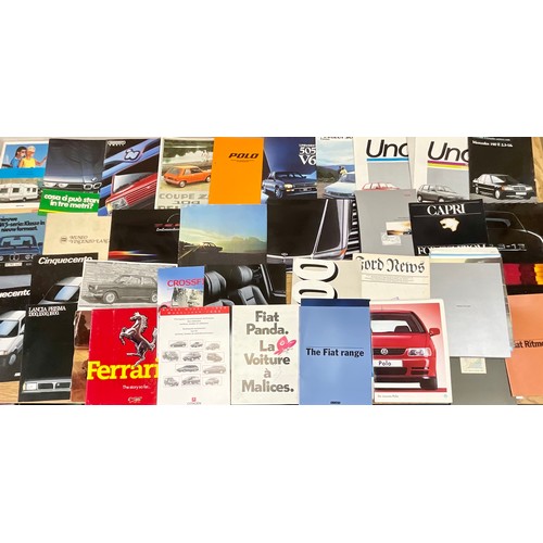 41 - MOTORING INTEREST, A REALLY GOOD TRAY OF MOTORING AND CAR BROCHURES, INC. PORSCHE, MERCEDES BENZ,  V... 