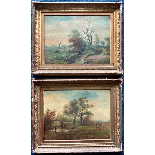 20 - CHARLES FREDERICK RUMP (1853-1924), PR. FRAMED OILS ON PANEL DEPICTING LANDSCAPES SCENES EACH APPROX... 