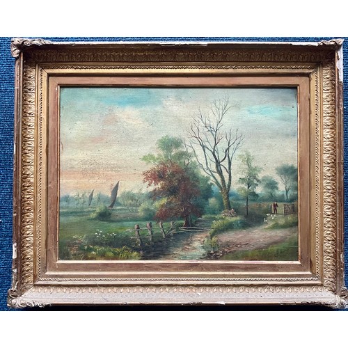 20 - CHARLES FREDERICK RUMP (1853-1924), PR. FRAMED OILS ON PANEL DEPICTING LANDSCAPES SCENES EACH APPROX... 