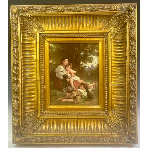 10 - PICTURE ON PANEL AFTER WILLIAM BOUGUEREAU IN GOOD QUALITY FRAME, APPROX. 20 X 25 cm