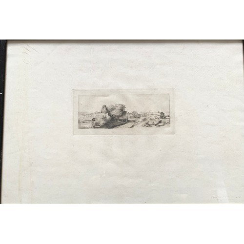 43 - 5 FRAMED BLACK & WHITE ETCHINGS OF  LANDSCAPES we are advised that these are from Rembrandt plates a... 