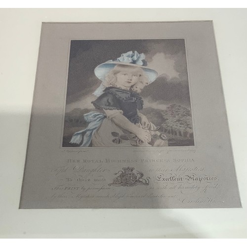 38 - CAROLINE WATSON – AFTER HOPPER STIPPLE ENGRAVING DEPICTING PRINCESS SOPHIE