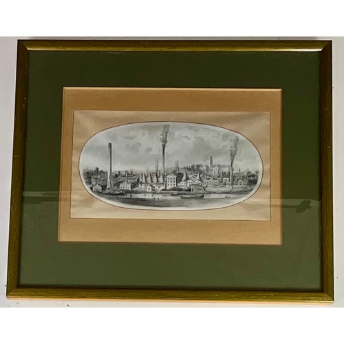 41 - ENGRAVING DEPICTING ROYAL WORCESTER PORCELAIN FACTORY, ONE OTHER WITH A VICTORIA AND ALBERT LETTER T... 