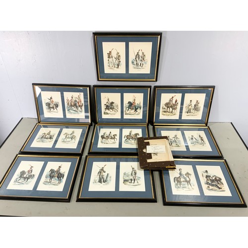 54 - A SET OF TEN FRAMED NAPOLEONIC CAVALRY SCENE PLATES FROM 'HISTOIRE DE L'EMPEREUR NAPOLEON'