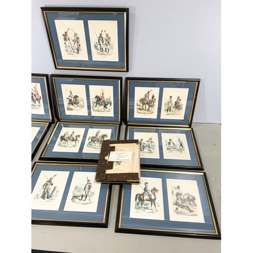 54 - A SET OF TEN FRAMED NAPOLEONIC CAVALRY SCENE PLATES FROM 'HISTOIRE DE L'EMPEREUR NAPOLEON'