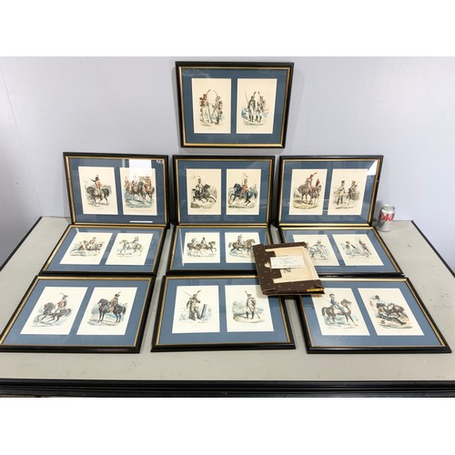 54 - A SET OF TEN FRAMED NAPOLEONIC CAVALRY SCENE PLATES FROM 'HISTOIRE DE L'EMPEREUR NAPOLEON'