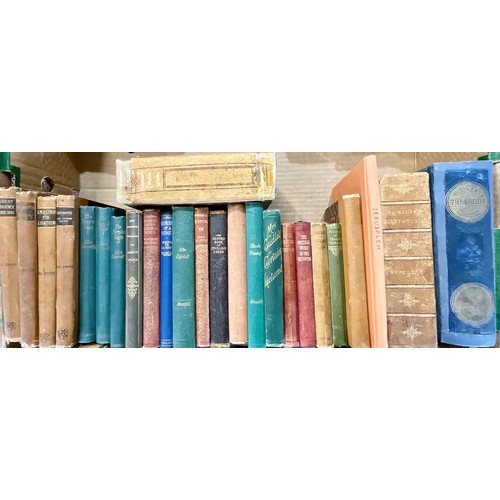 109 - QUANTITY OF OLD BINDINGS INC. THE LAND AND THE BOOK (THOMSON) MRS. EWING, THE FORSYTE SAGA, SHAKESPE... 