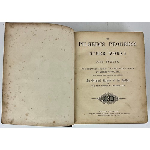 97 - LEATHER BINDING OF PILGRIMS PROGRESS C. 1863 T/W PUNCH 102-103 C.1892