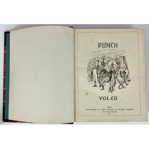 97 - LEATHER BINDING OF PILGRIMS PROGRESS C. 1863 T/W PUNCH 102-103 C.1892