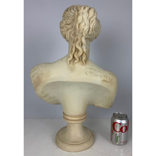 125 - BUST OF A CLASSICAL LADY WITH PEGASUS FACTORY STAMP 52cm TALL