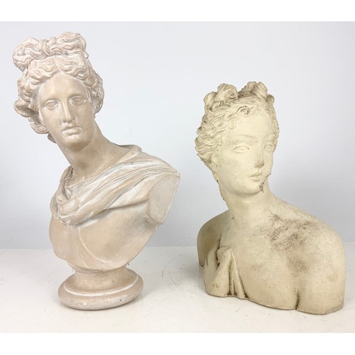 126 - TWO CLASSICAL STYLE BUSTS TALLEST 33cm