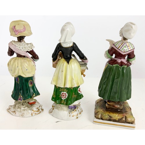 130 - 5 GOOD QUALITY CONTINENTAL PORCELAIN FIGURINES TALLEST 22cm