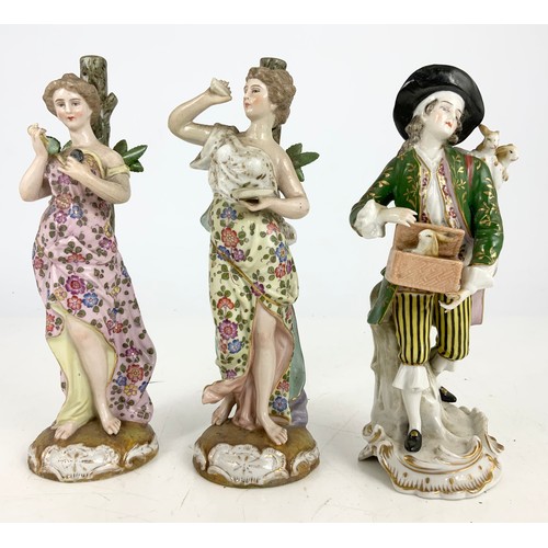 144 - 3 CONTINENTAL PORCELAIN FIGURINES TALLEST 21cm