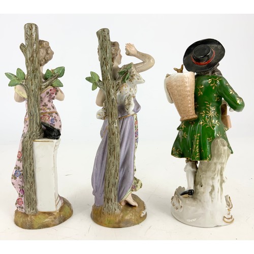 144 - 3 CONTINENTAL PORCELAIN FIGURINES TALLEST 21cm