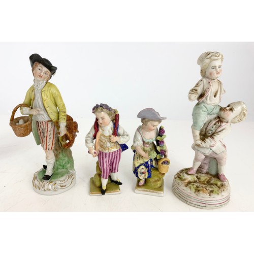 131 - QUANTITY OF PORCELAIN FIGURINES INC CONTINENTAL & HARD PASTE TALLEST 16cm