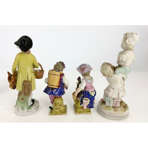 131 - QUANTITY OF PORCELAIN FIGURINES INC CONTINENTAL & HARD PASTE TALLEST 16cm