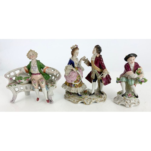 131 - QUANTITY OF PORCELAIN FIGURINES INC CONTINENTAL & HARD PASTE TALLEST 16cm