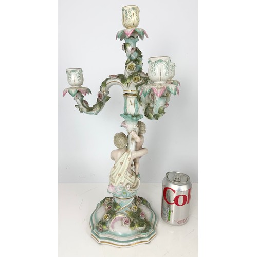 184 - 2 CONTINENTAL PORCELAIN FIGURAL CANDELABRAS & SIMILAR BASE