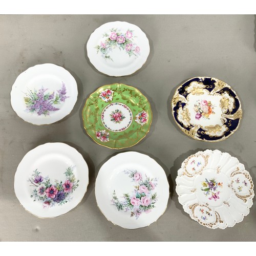 189 - QUANTITY OF ANTIQUE / VINTAGE PLATES & DISHES INC MEISSEN SHELL PLATE , HAND PAINTED SPODE COPELAND ... 