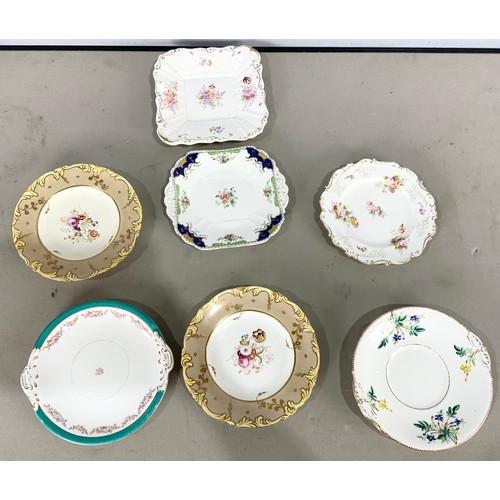 189 - QUANTITY OF ANTIQUE / VINTAGE PLATES & DISHES INC MEISSEN SHELL PLATE , HAND PAINTED SPODE COPELAND ... 