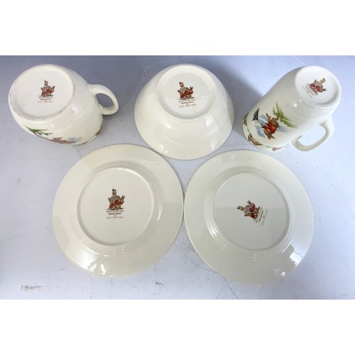 192 - ROYAL WORCESTER BIRTHDAY MUGS, PIN DISHES, WEDGWOOD PETER RABBIT NUSERY WARE SET , ROYAL DOULTON BUN... 