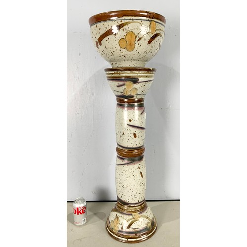 238 - ART POTTERY JARDINIERE ON STAND 89cm TALL