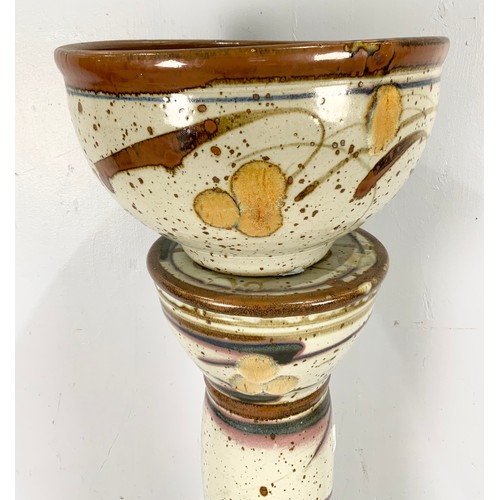 238 - ART POTTERY JARDINIERE ON STAND 89cm TALL