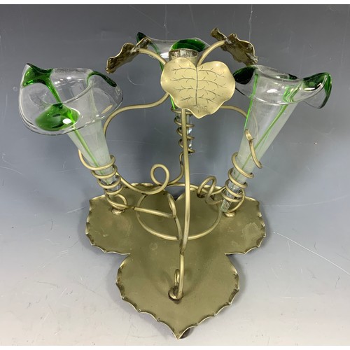 271 - ART NOUVEAU EPERGNE MISSING CENTRAL TRUMPET VASE