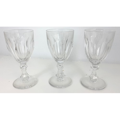 279 - MISC. GLASSWARE INCLUDING PAIR OF DECANTERS, THREE WINE GLASSES, JUG AND TWO GLASSES WITH GILT DECOR... 