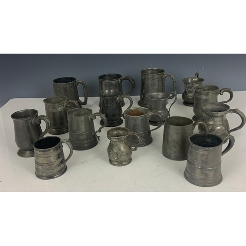 333 - COLLECTION OF ANTIQUE / VINTAGE PEWTER TANKARDS