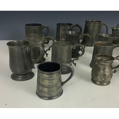 333 - COLLECTION OF ANTIQUE / VINTAGE PEWTER TANKARDS