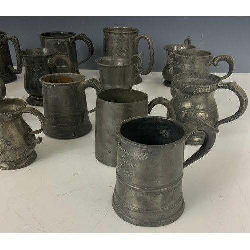 333 - COLLECTION OF ANTIQUE / VINTAGE PEWTER TANKARDS