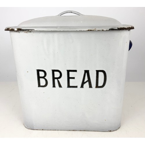 339 - ENAMELLED METAL BREAD CROCK