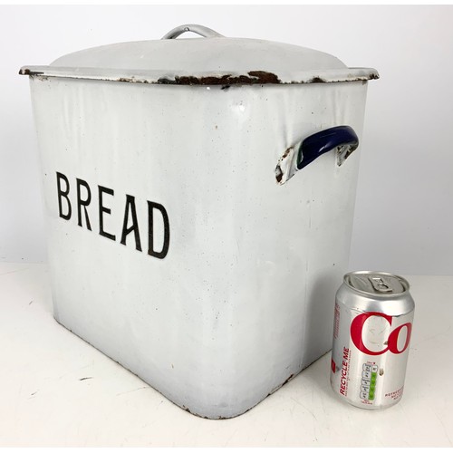 339 - ENAMELLED METAL BREAD CROCK