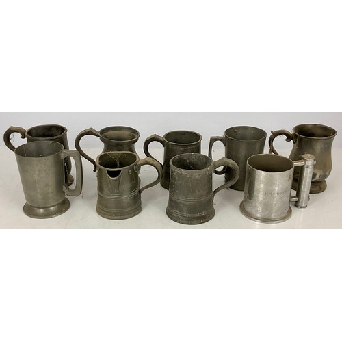 335 - QTY. PEWTER TANKARDS ETC.