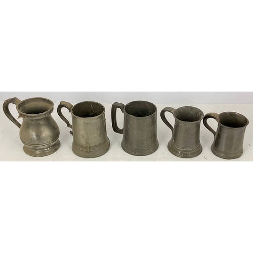 335 - QTY. PEWTER TANKARDS ETC.